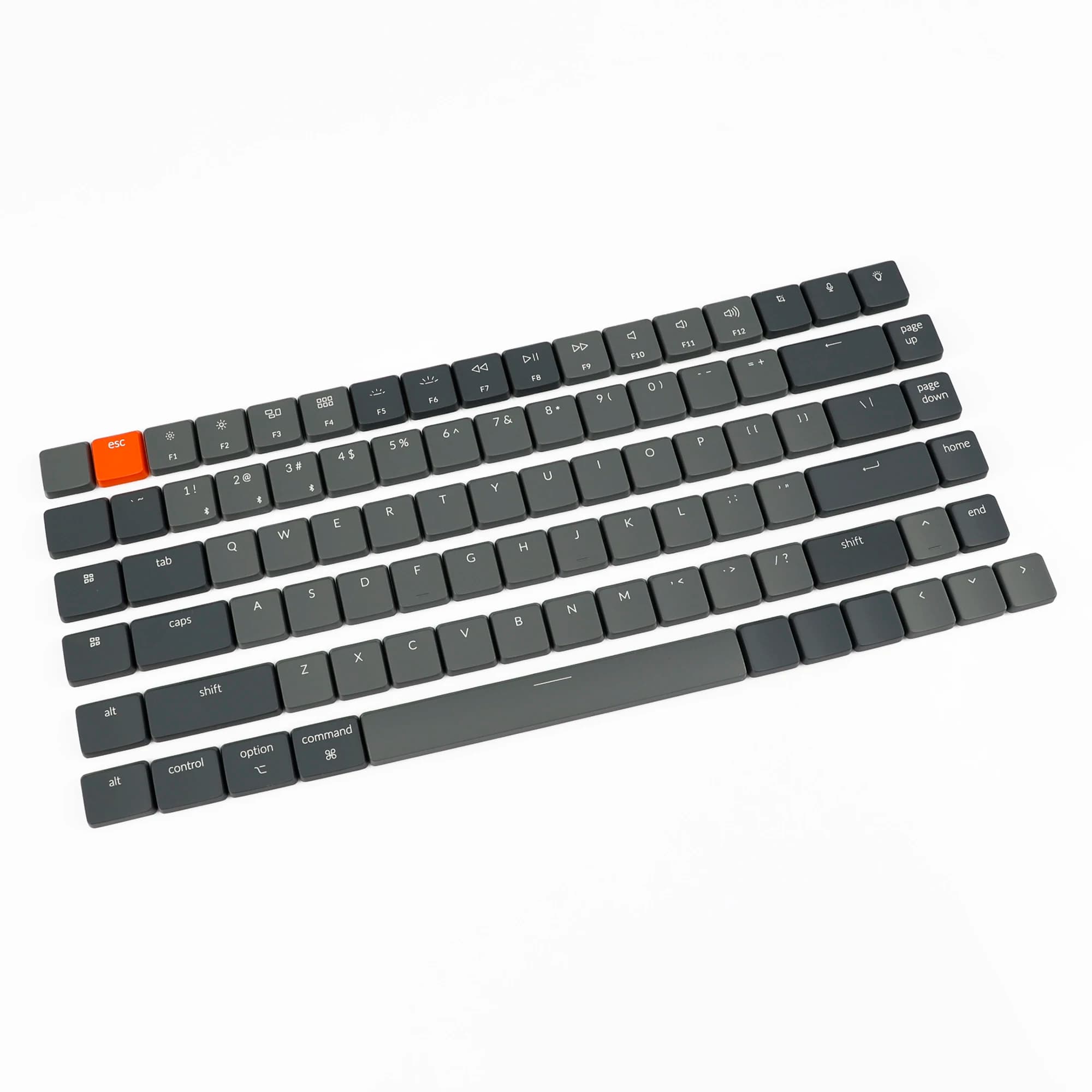 YMDK Backlit Low Profile 116 Keys Gray Orange ABS Keycaps Compatible with Keychron K1 K3 Low Profile Mechanical Keyboards