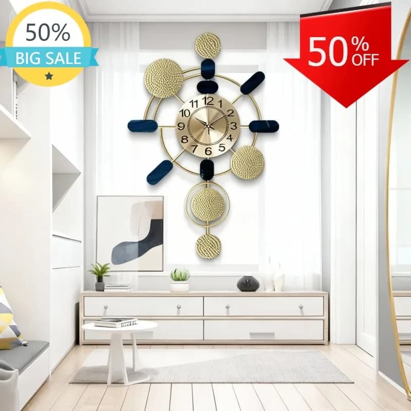 Luxury Metal Case Living Room Wall Clocks Nordic Simple Modern Creative Wall Clocks Groot Aesthetic Holiday Gifts Home Decor