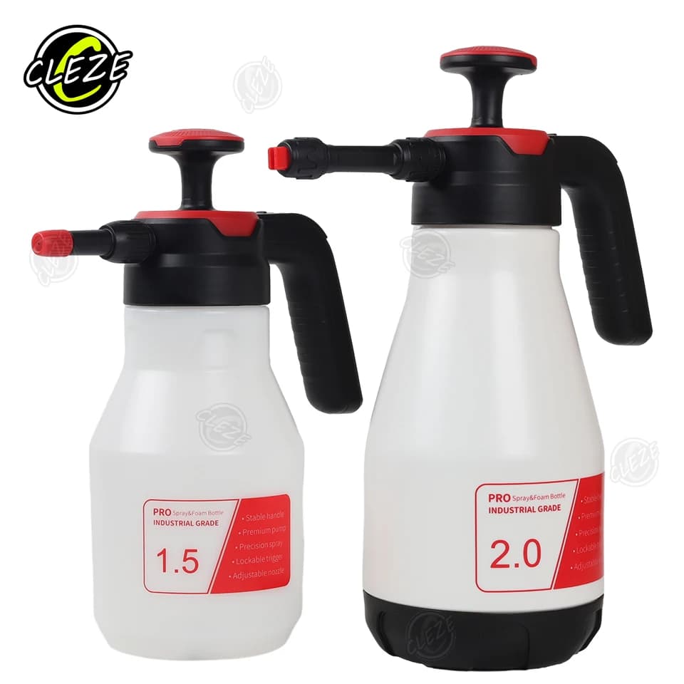 CLEZE 1.5L/2L Pistola manuale a pressione d'aria Bottiglia spray per acqua in plastica Spruzzatore Schiuma Lavaggio Bottiglia spray per auto