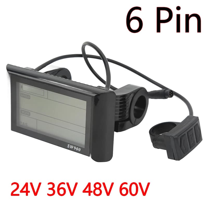 Nuovo Display SW900 bassi tassi di guasto parte di modifica del connettore impermeabile misuratore di visualizzazione LCD per bici elettrica per Scooter elettrico