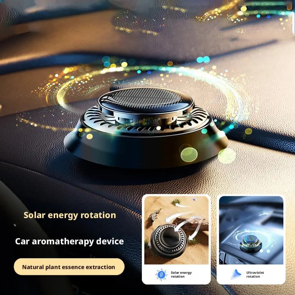 Car Diffuser for Solar Energy, Essential Oil to Levitation, Automatic Rotation, Perfumed Ornament, Deodorant for Interior Cars