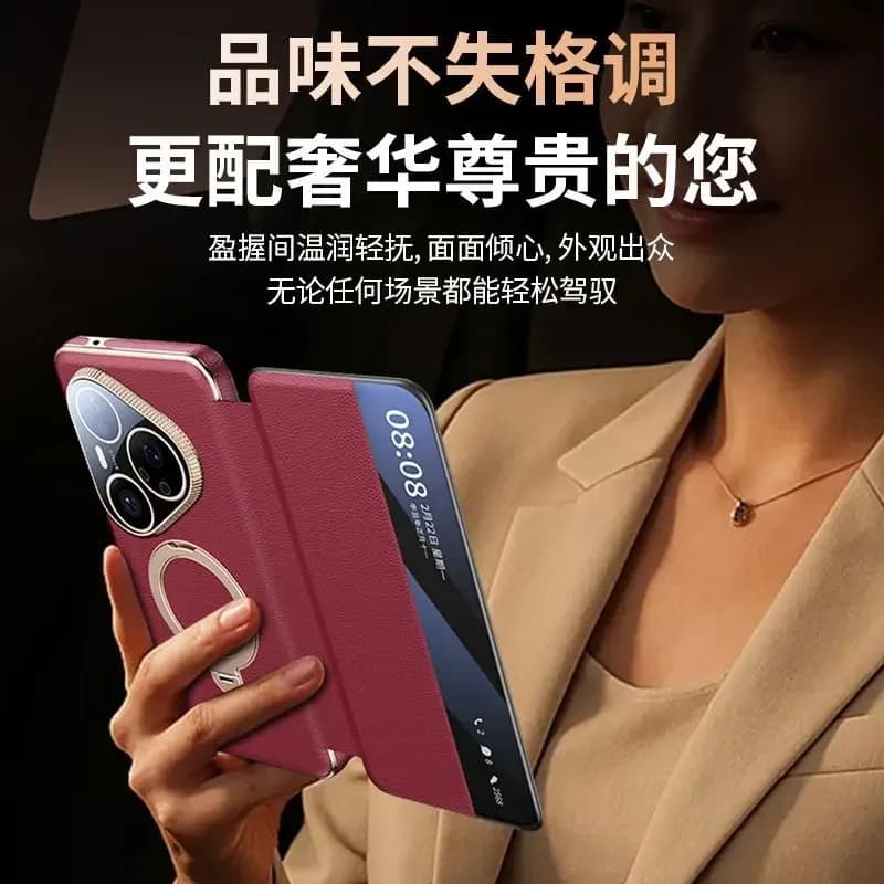 Case For Huawei Pura 90s 90 Pro Max Case Luxcy Leather All Inclusive Phone Cover For MagSafe Magnetic 360° Ring Shell