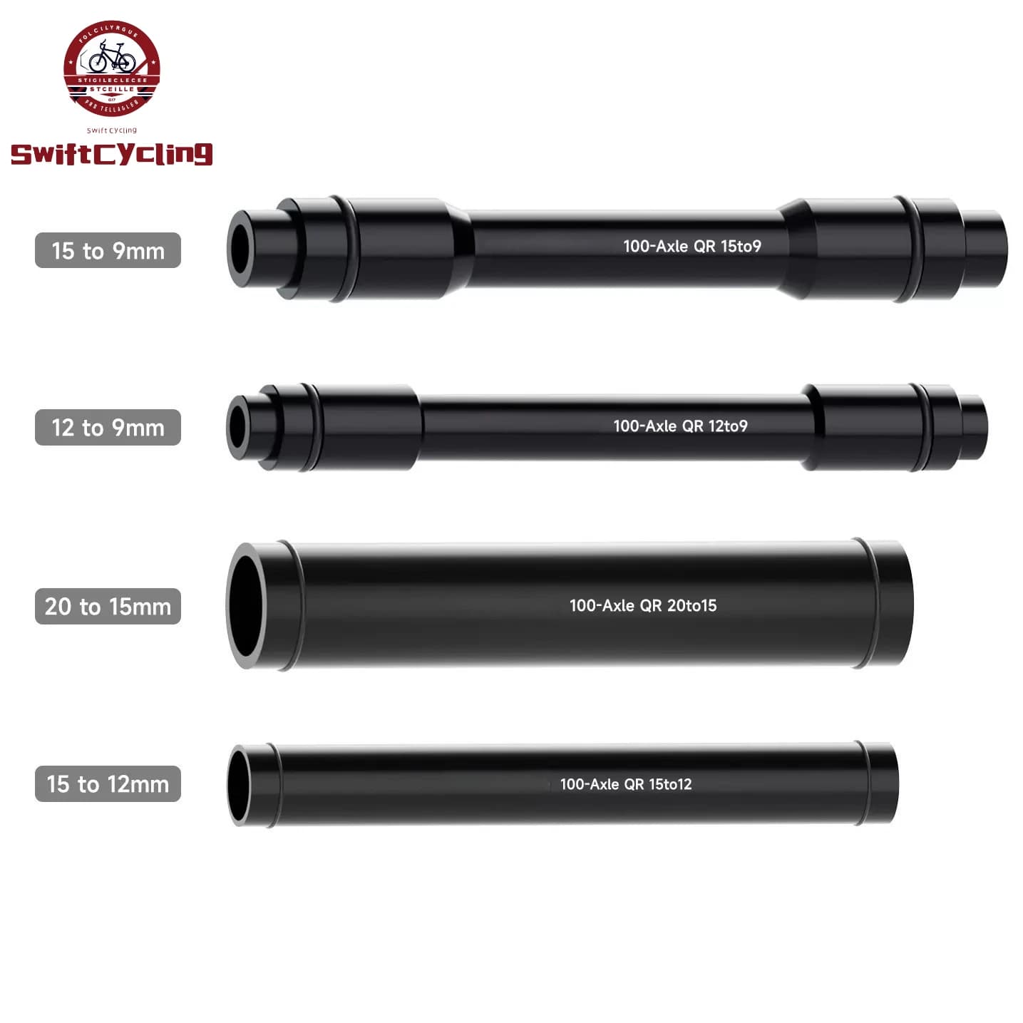 Swift MTB Ruota Della Bicicletta Della Strada Forcella Mozzo Perno Passante Adattatore QR Da 12 a 9 15 a 9 15 a 12 20 a 15 100mm Perno Passante A Sgancio Rapido