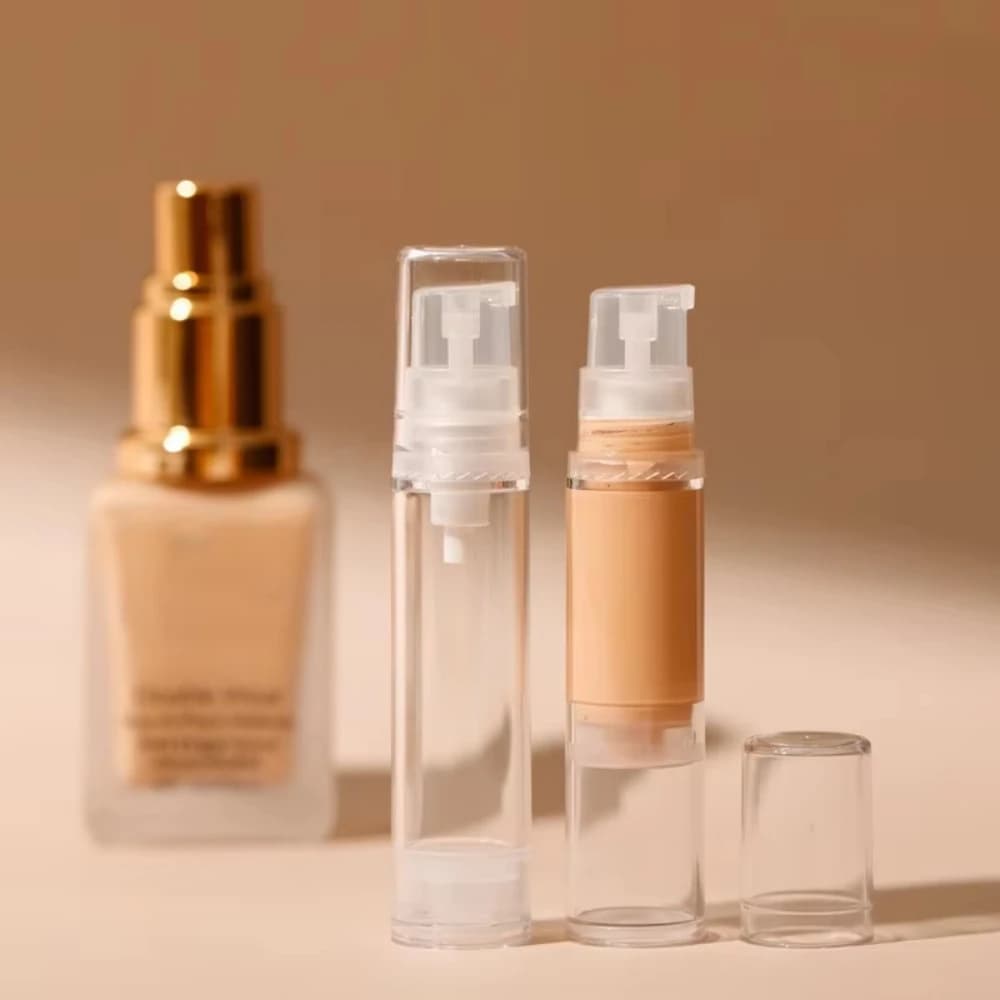 1 pz 5 ml 10 ml 15 ML Trasparente Vuoto Riutilizzabile Airless Pompa Per Vuoto Crema Lozione Bottiglia Portatile Campione di Imballaggio per articoli da toeletta