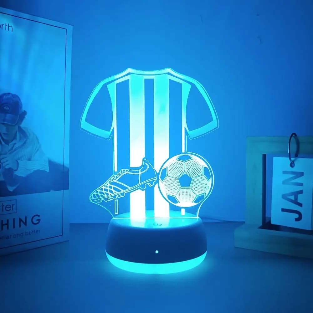 1 luce notturna per sport da calcio, luce notturna illusione 3D, 7 cambiamenti di colore, interruttore tattile, arredamento della stanza, un ottimo regalo