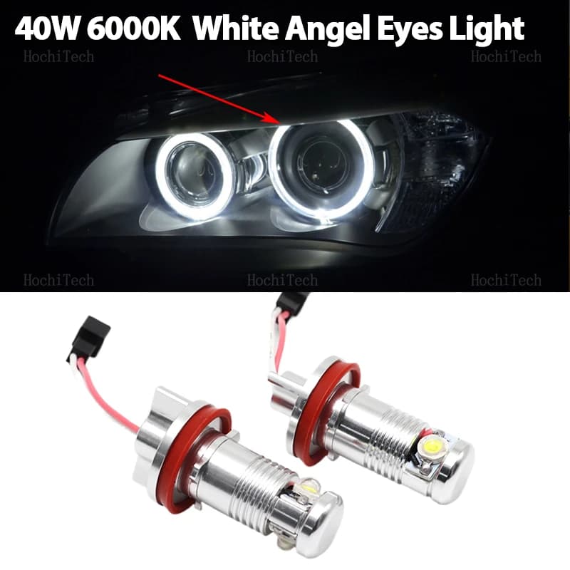 Per BMW X5 E70 X6 E71 E90 E91 E92 M3 E89 E82 E87 Lampada frontale automatica 12V 2 pezzi H8 LED Angel Eyes Faro Luci di posizione a LED Canbus