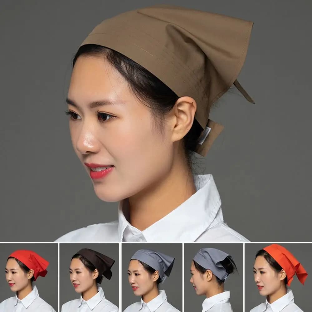 Capelli in bundle Cameriere Triangolo Fascia Antipolvere a prova di fumo Traspirante Cappello da lavoro Abbigliamento da lavoro Avvolgere la cucina Cappello per capelli Cantina Catering