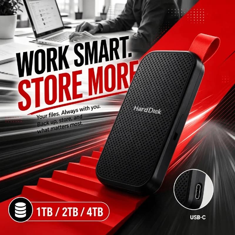 4TB External SSD Portable USB C High-Speed Storage Drive for Laptop MacBook Desktop Office Files pro Ultra