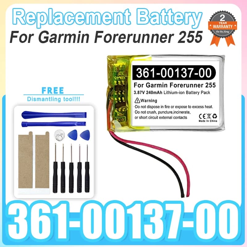 Batteria sostitutiva per smartwatch sportivo per Garmin Forerunner 255 361-00137-00