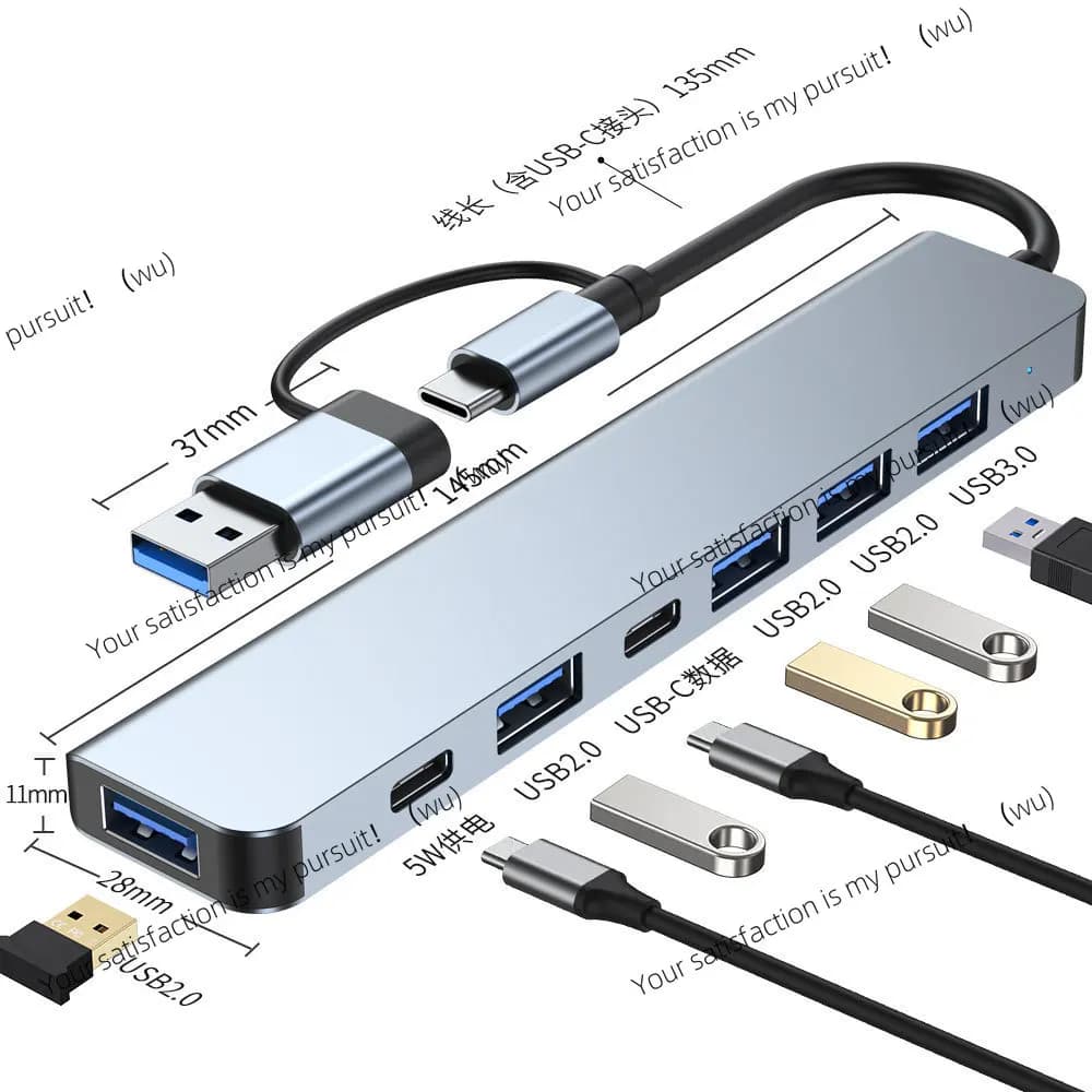 Docking station 7 in 1 hub USB 3.0 Docking station per notebook Espansore USB Docking station di tipo C