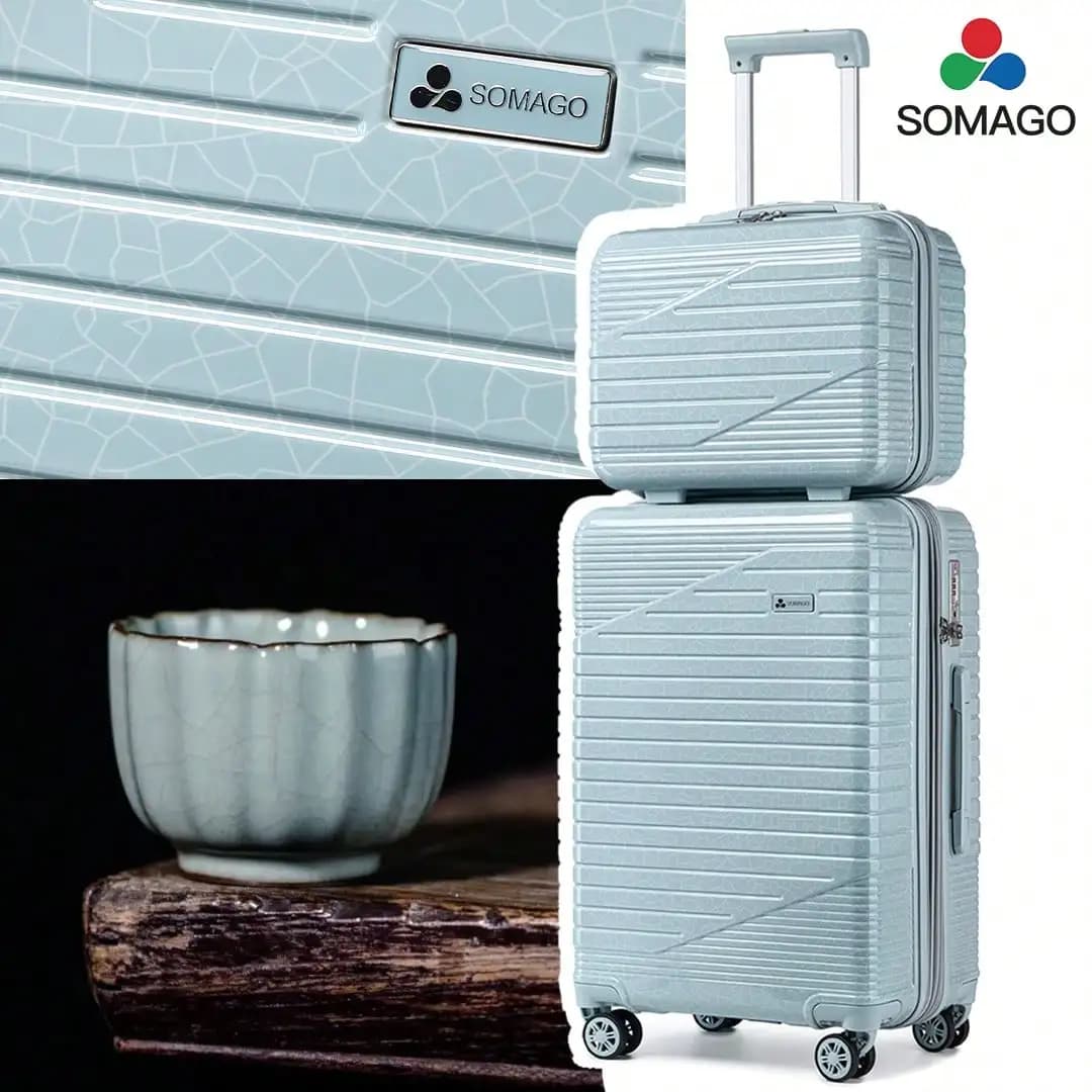 20 Inch Carry On Luggage Hardside Polycarbonate Lightweight Spinner With TSA Lock YKK Zipper Cosmetic Case Airline Approved 4 Wheels Durable Travel Su
