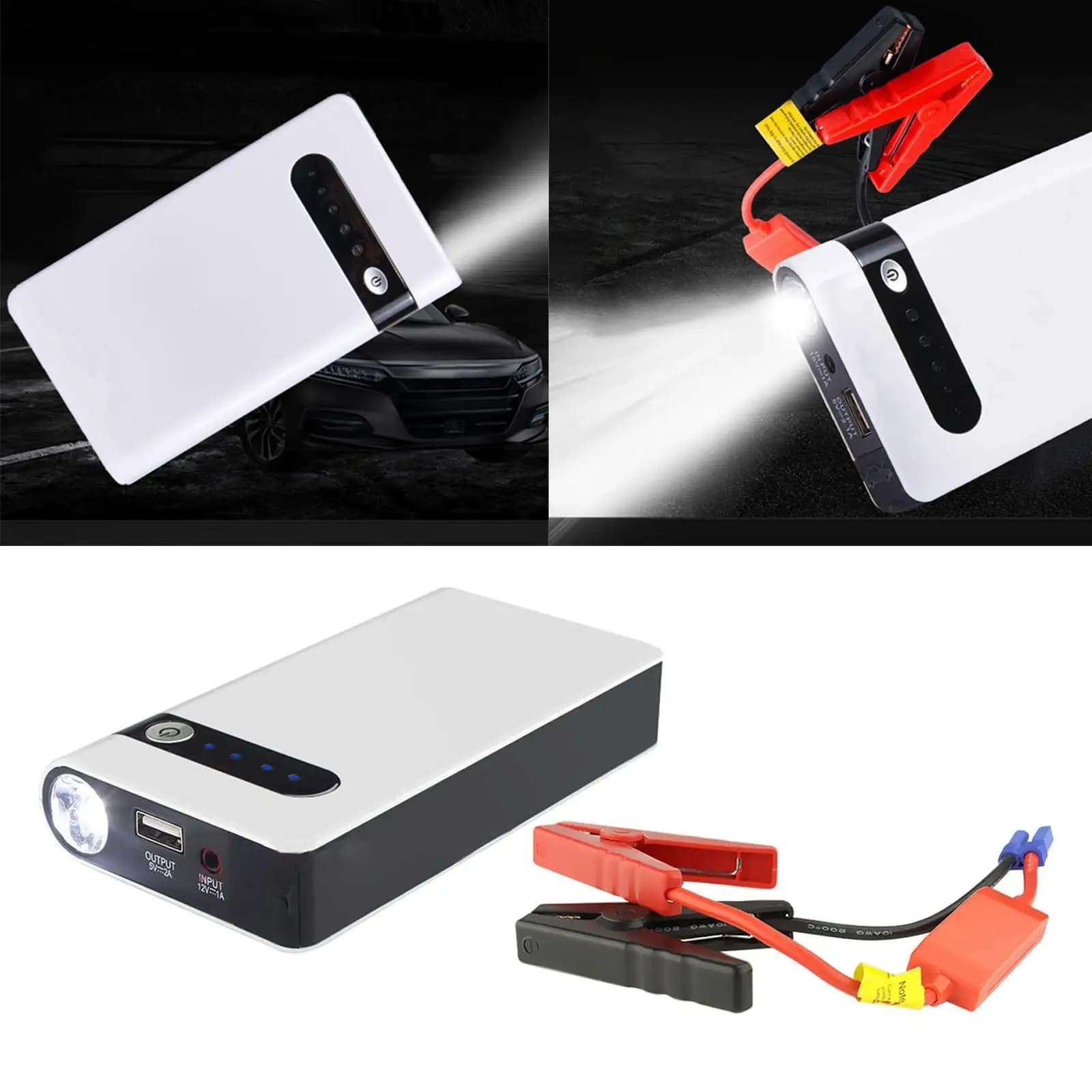 Avviatore di Emergenza per Auto con Power Bank 8000mAh, Display LED ad Alta Potenza, Booster Batteria Universale per Emergenze Auto