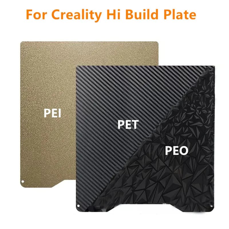 Per Creality Hi Build Plate Double Sided PEO PET PEI Letto termico in lamiera di acciaio per molle per Creality Hi Combo Accessori per stampante 3D