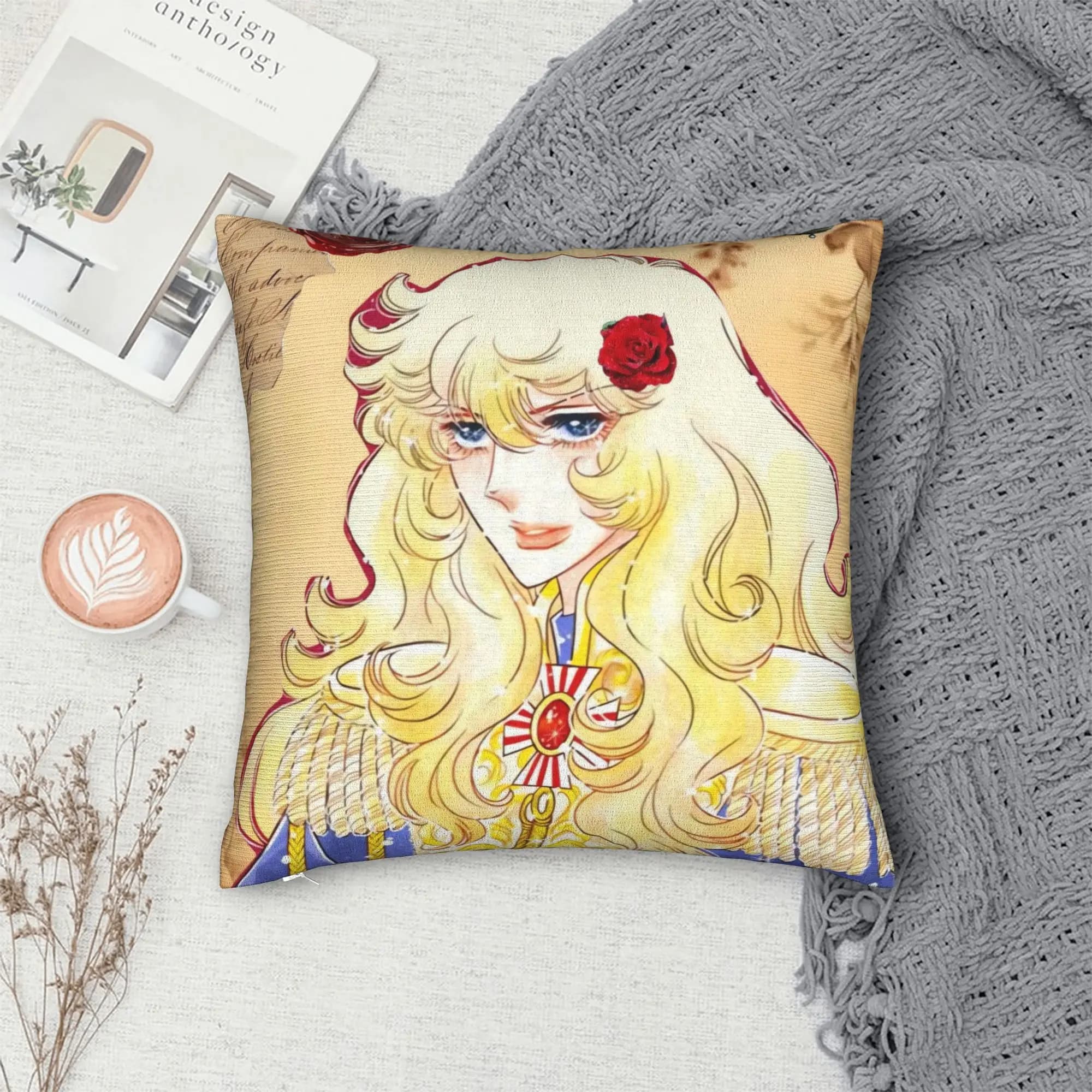 The Rose Of Versailles Pillow Cover Vintage Pillow Case For Sofa Couch Bed Living Room Custom Pillowcases Gift