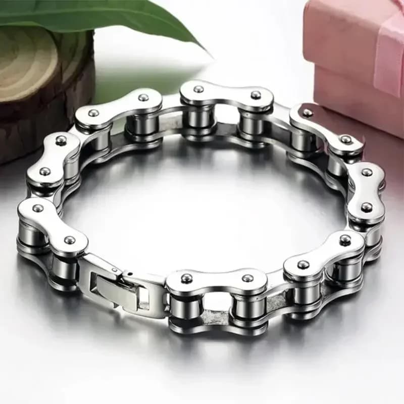 Biker Bicicletta Moto Bracciale a catena Bracciale Gioielli punk Retro Uomo Moda Bracciale in acciaio al titanio Regalo