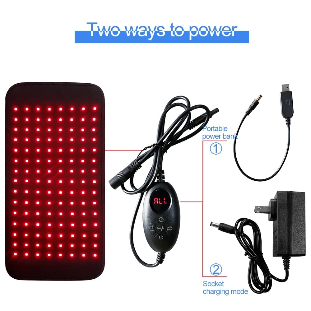 660nm 850nm 120pcs LED Red Light Therapy Belt Wearable Light Therapy Pad For Back Knee Hands Feet Fatigue Relief Care Home Body