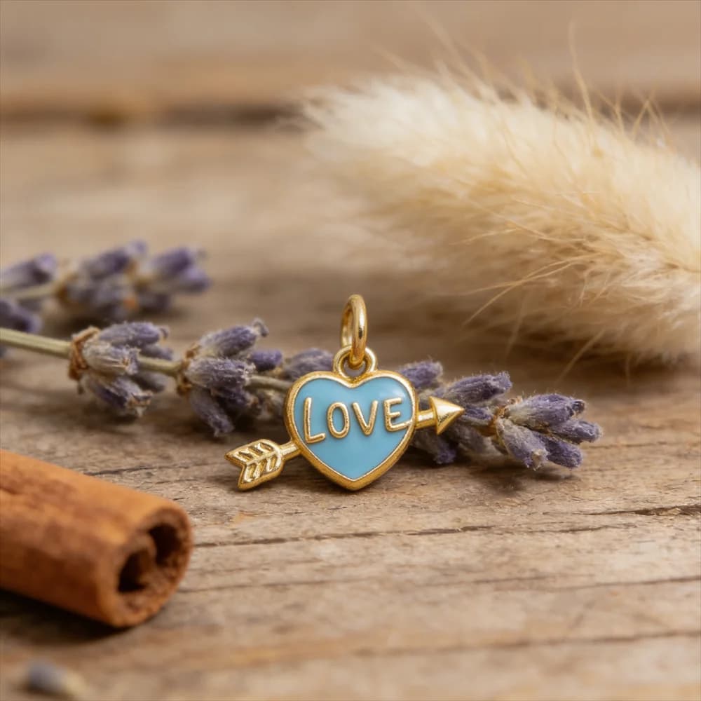 4 pezzi pendenti in ottone smalto amore cuore freccia ciondoli per gioielli fai da te collana braccialetto accessori ornamenti di moda uomo donna