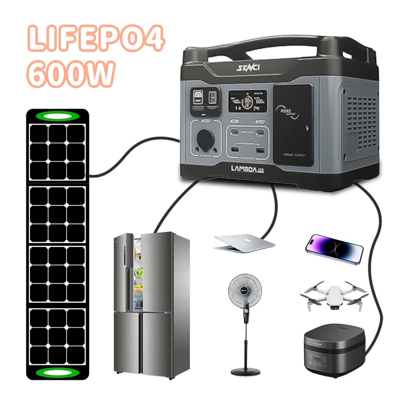 Mini centrale elettrica con supporto per telefono 600W portatile 24 Volt Plug in generatore solare Accumulatori e caricabatterie di riserva con