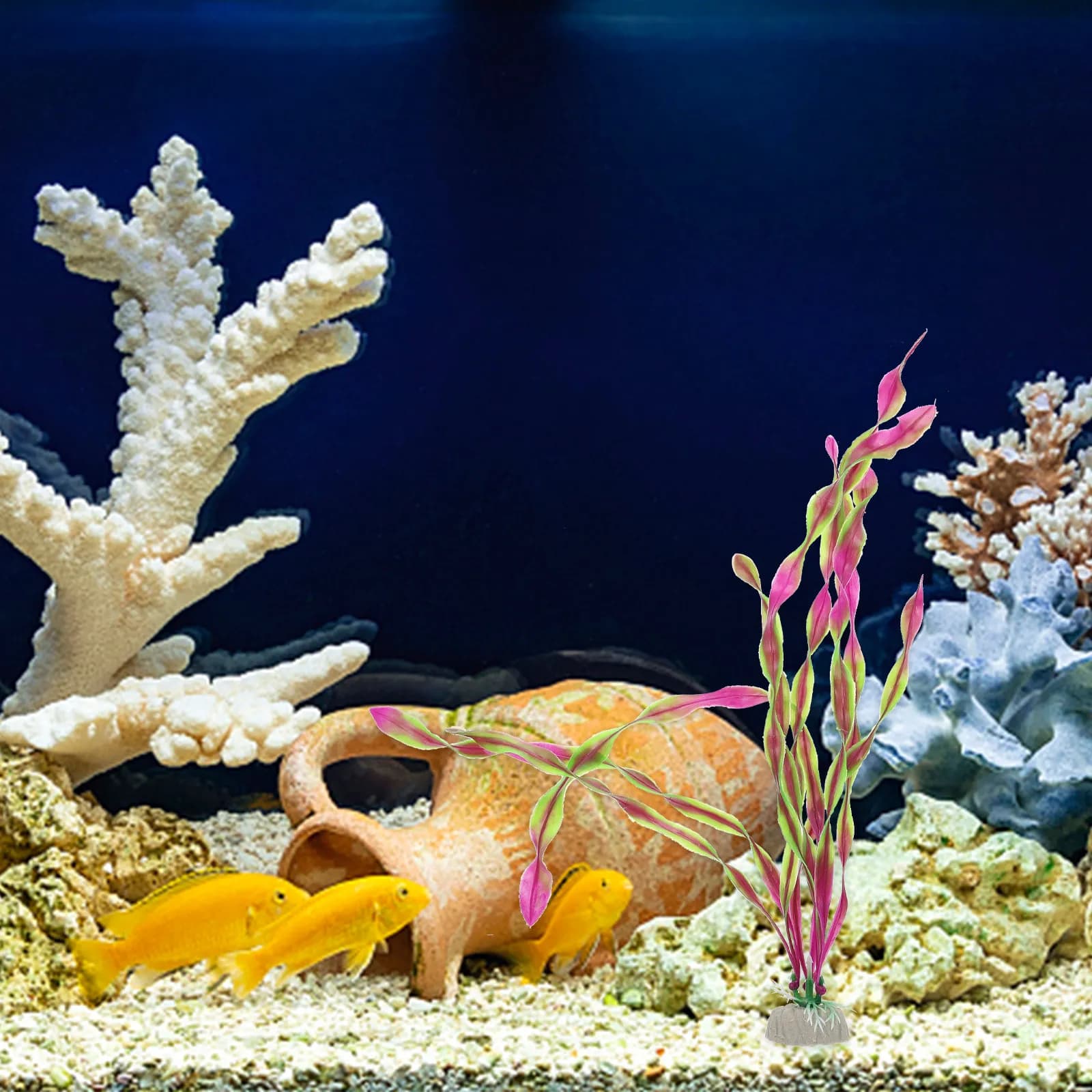 10 Pezzi di Alghe Artificiali in Plastica Premium per Decorazione Acquario, Piante Acquatiche Realistiche e Vivaci per Paesaggistica
