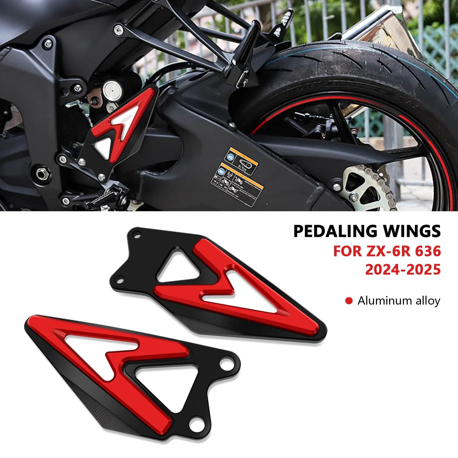 Per ZX6R ZX 6R ZX-6R 636 2019-2025 2024 2023 Moto Poggiapiedi Tallone Guard Cove Pedane Poggiapiedi Peg Protector