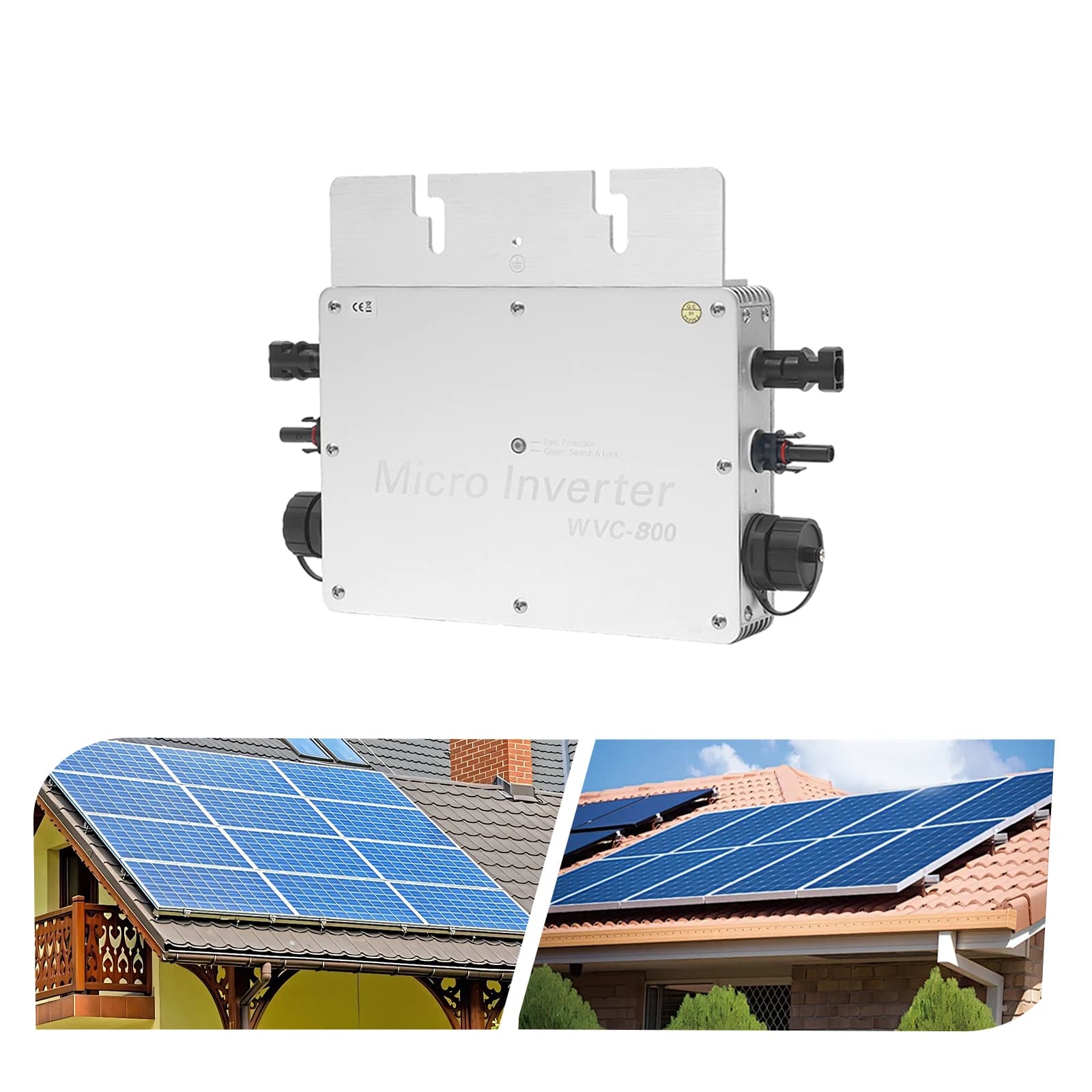 Inverter Solare 800W MPPT Grid-Tie con Display LCD e Protezione Anti-Sovraccarico per Sistemi Solari Domestici e Commerciali