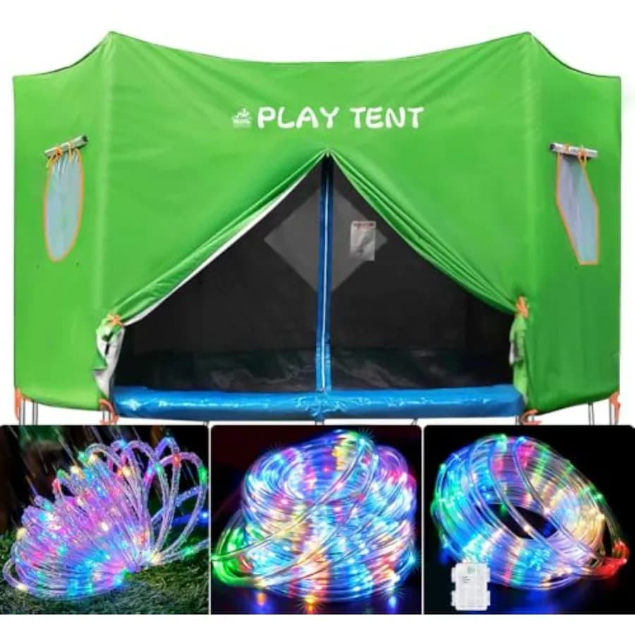Tenda per trampolino con rivestimento impermeabile e protezione solare per trampolino da 14 piedi, materiale Oxford premium, blu scuro