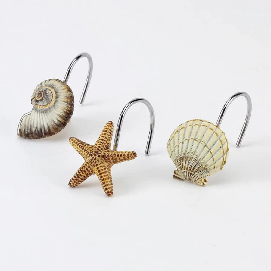 Antigua Coastal Shower Curtain Hooks Set of 12