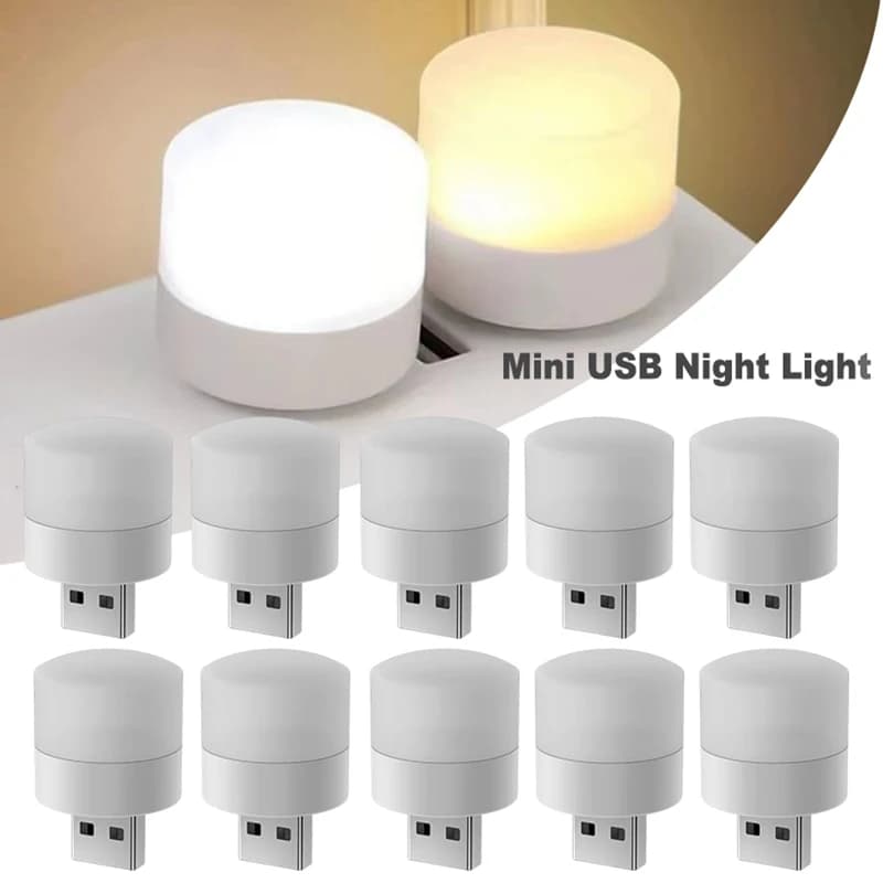 1/20 pcs mini night light hot white USB eye protection reading lamp for books plug USB LED night lamp for mobile charging computer