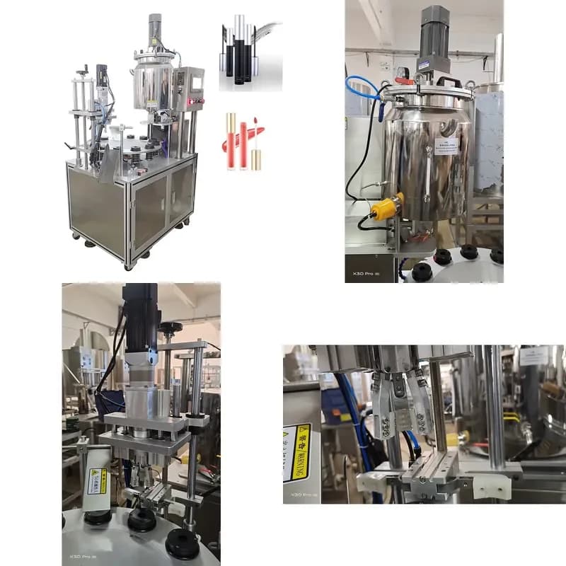 2026 CE Semi Automatic Heating Stirring Lip Gloss Filling Machine Capping for Packing Eyeliner Mascara Lip Balm