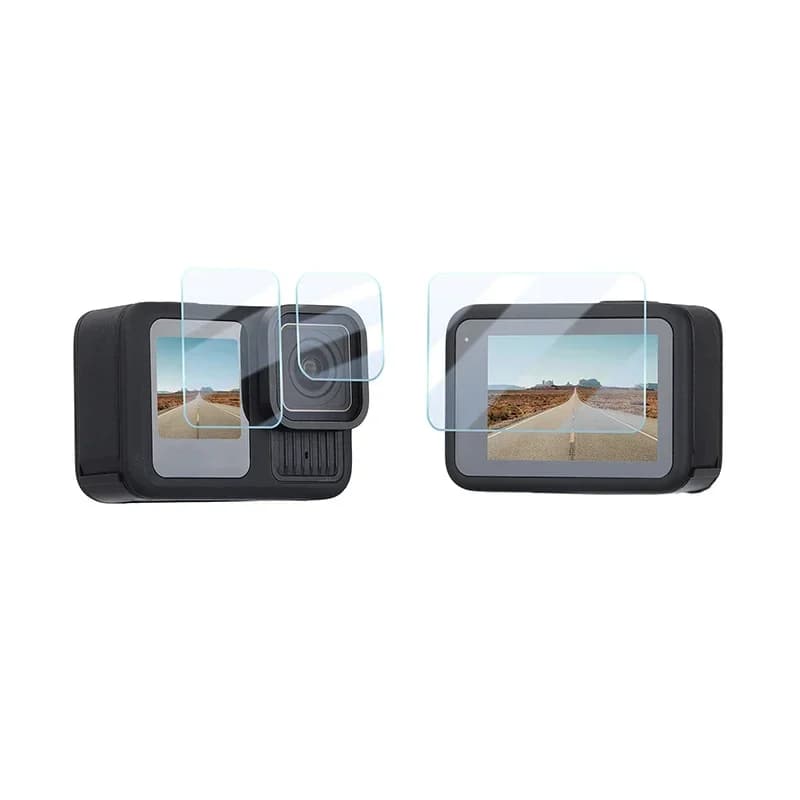 Set 3 in 1 Pellicola Protettiva per Lenti e Schermo in Vetro Temperato 9H 2.5D per Accessori Fotocamera d'Azione Gopro Hero 13