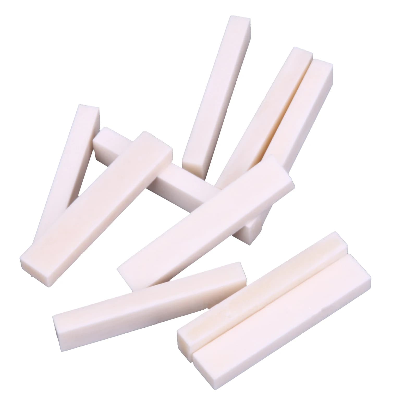 10 Pz/set Vuoto Bone Dado 52x10x6mm Chitarra Ukulele Luthier Sella Basso FAI DA TE Costruttore Chitarra Ponte Sella Per Accessori Per Chitarra
