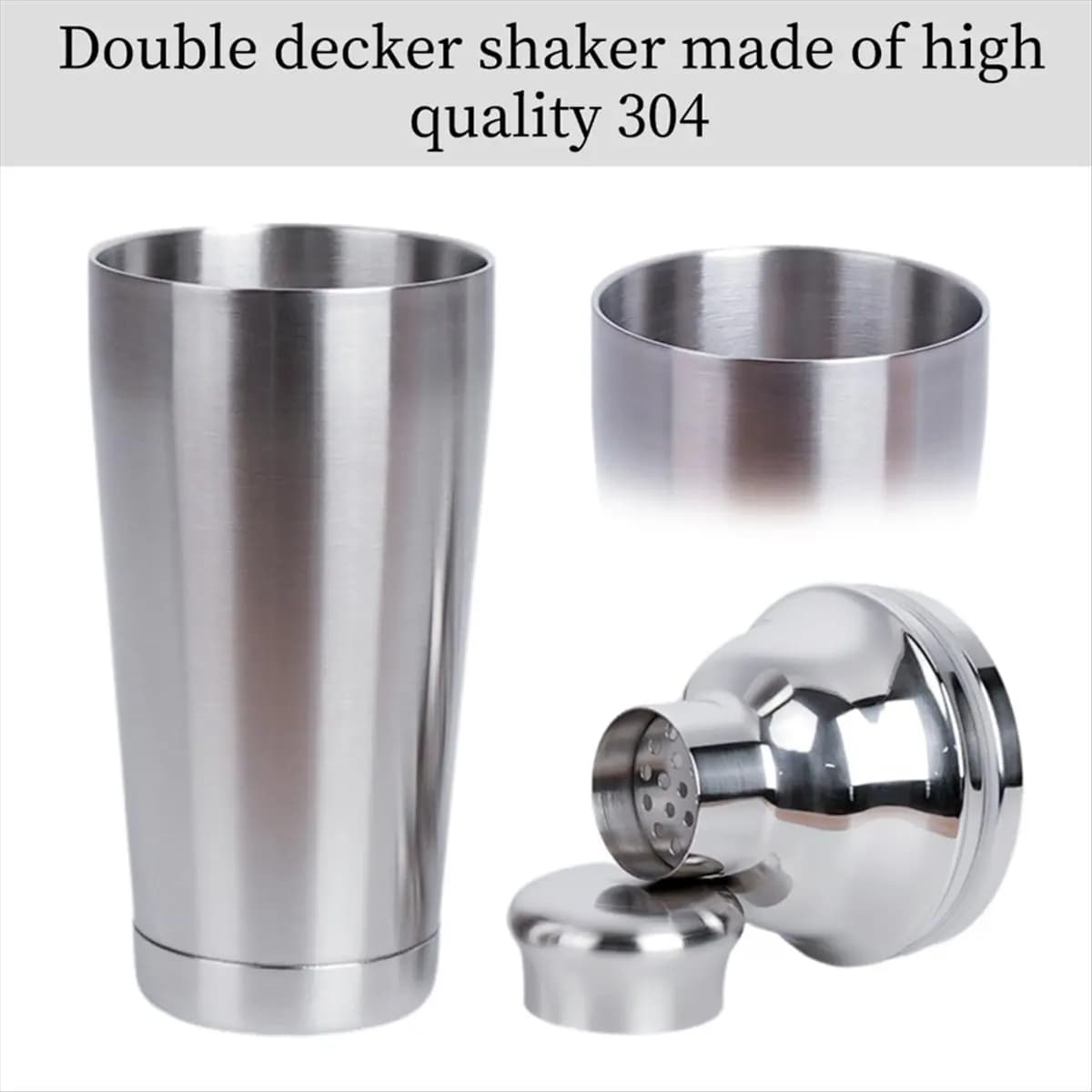 Shaker per cocktail da 24 once - Doppia parete isolata, MartiniShaker, Shaker per bevande, Colino incorporato, Perfetto per il bar di casa