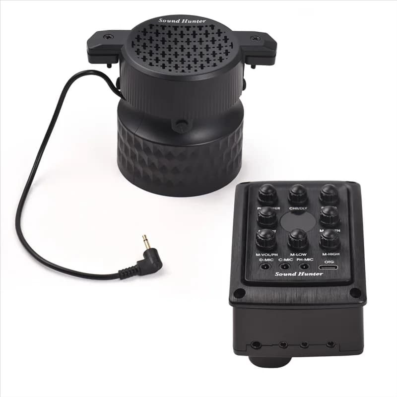 Smart-Sound Hunter Pickup per chitarra Altoparlante in legno da 8 W Pickup per chitarra Sound Hole Pickup Chorus Delay Funzioni di riverbero Nessun punzonatura Pick