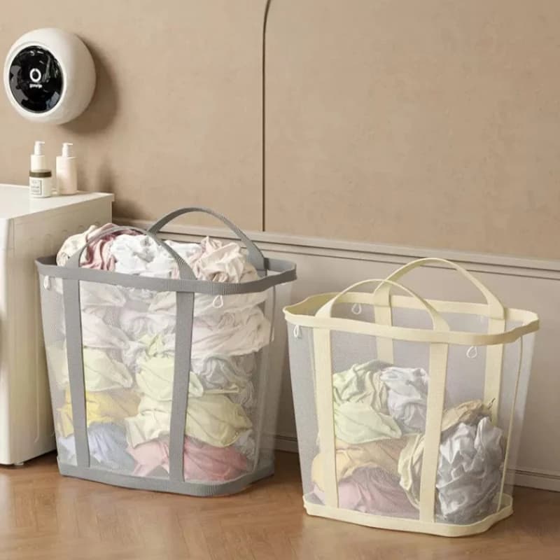 Wash Storage Laundry Baskets Mesh Foldable Bathroom Dirty Clothes Laundry Hamper Large Bag Cesto Organizador Household Items
