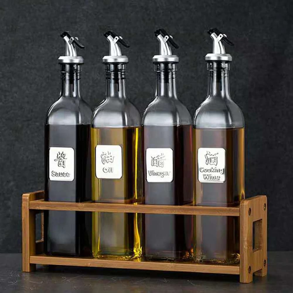 Bottiglia di spezie per olio bottiglia di spezie Dispenser bottiglia di salsa bottiglia di aceto bottiglia di olio d'oliva a tenuta stagna Set di contenitori da cucina in vetro