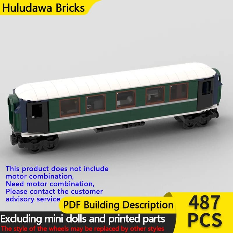 City Car Model MOC Building Bricks Luxury Passenger Train Carriage Modular Technology Children Holiday Gifts Assemble Toys Suit