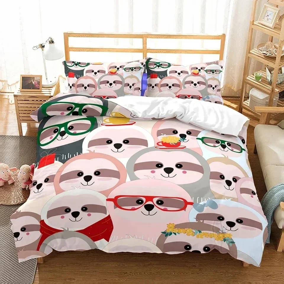 Set di biancheria da letto per bambini con cartoni animati, copripiumino 3D con animali, set di lusso con personaggi principessa e famiglia, misure singolo, queen e king size