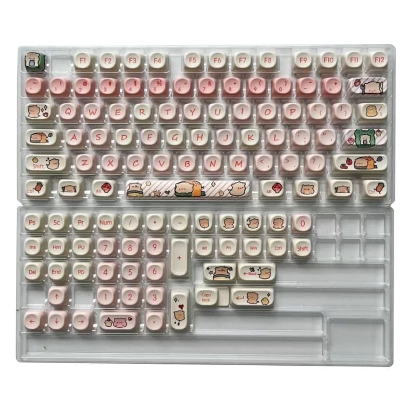 Copritasti Pink Pig 118 tasti Classe MOA Altezza PBT Sublimazione Tastiere meccaniche per tastiere da gioco per ufficio