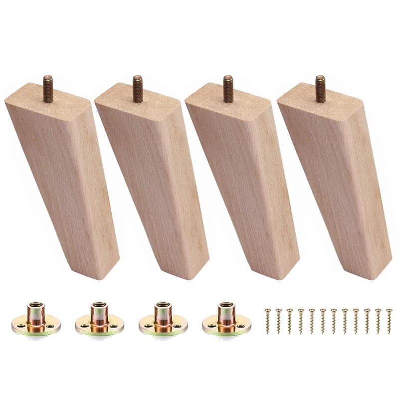 4 pezzi gambe per mobili in legno massello di faggio per divano divano sedia ottomano divano a due posti tavolo gambe per mobili 14 cm piedini per mobili di ricambio