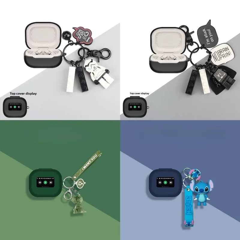 Cartoon Earphone Case for JBL Live Beam 3 Silicone Wireless Earbuds Cover For JBL Live Flex 3/Buds 3 With Keyring