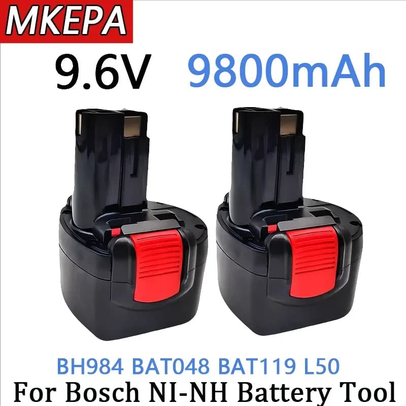 9.6V 4800/6800/9800mAh For Bosch Ni-MH Rechargeable Battery Power Tools PSR 960 BH984 BAT048 BAT119 Replacement Battery