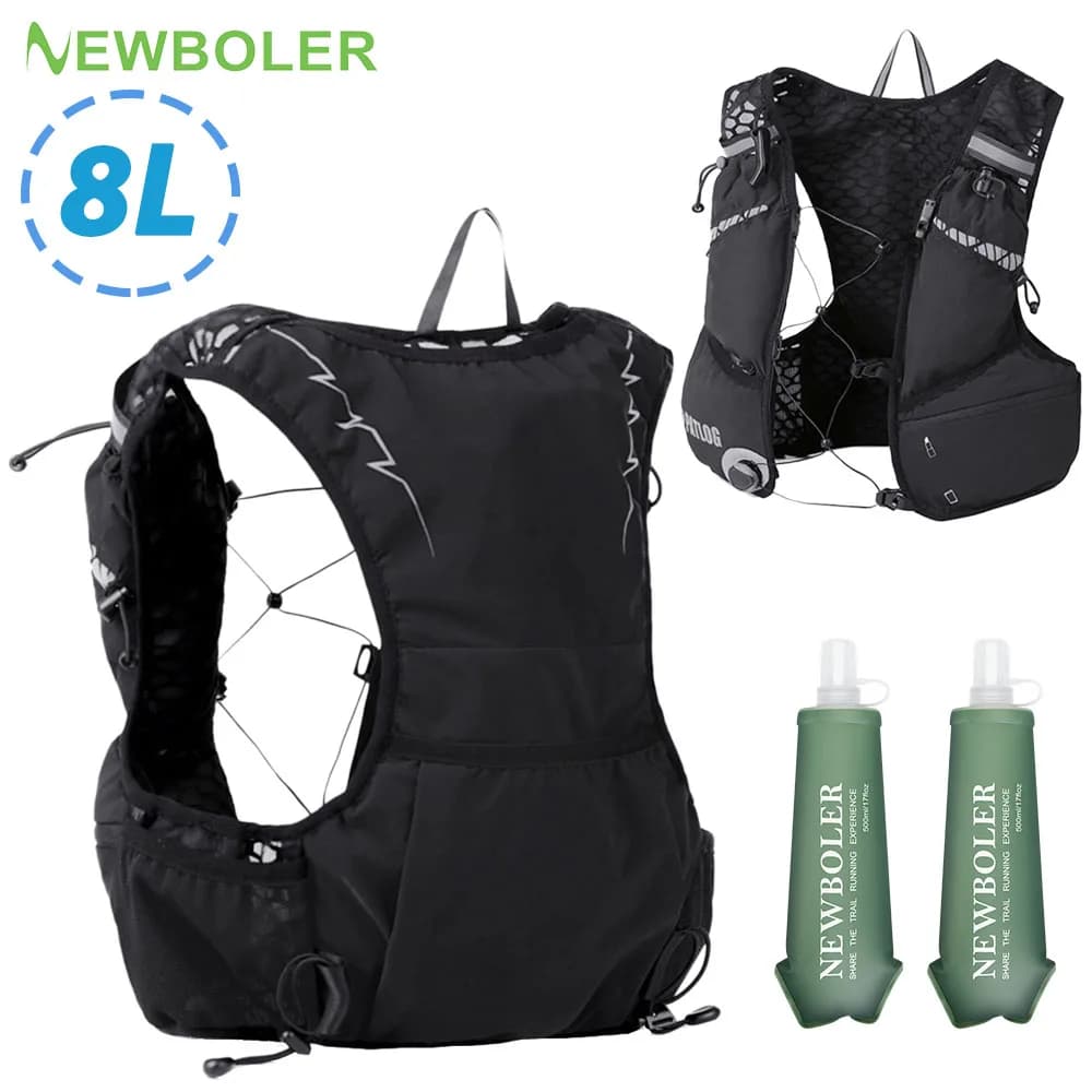 NEWBOLER Outdoor racing backpack with water bag for bottle, lightweight, for cycling, running, jogging, marathon, riding, climbing