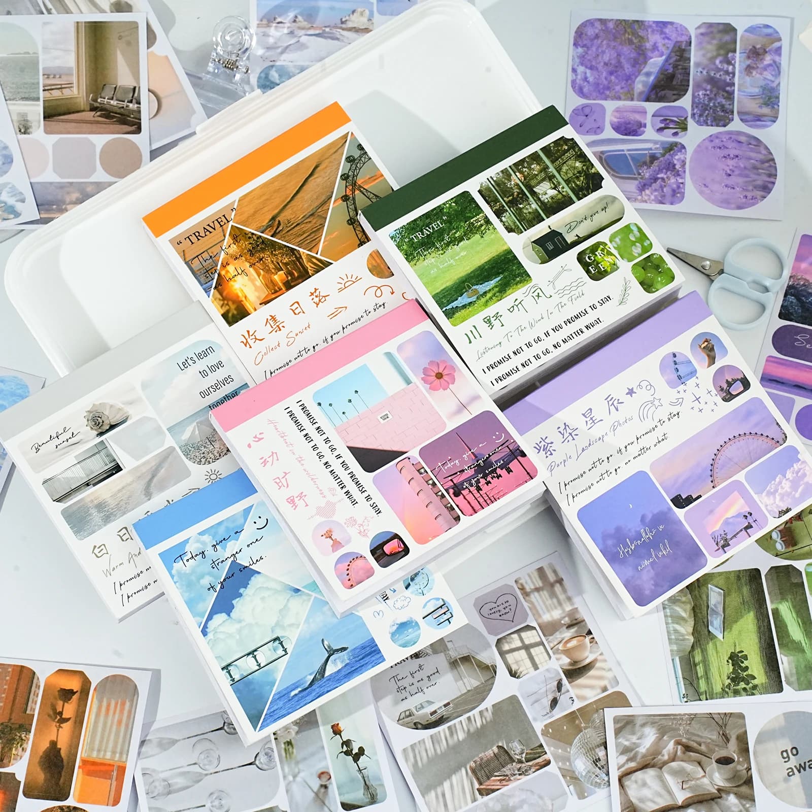 Etori Life Crossroads Wind Series Ins Lifestyle Scenario Appartamento Note adesive Libro Quaderno fai da te, Diario, Bagagli, Custodia per telefono, Chitarra, Scrapbook fatto a mano, Busta Biglietto d'auguri, Cancelleria per studenti, Materiale scolastico, Artigianato fai da te, Adesivi per bambini