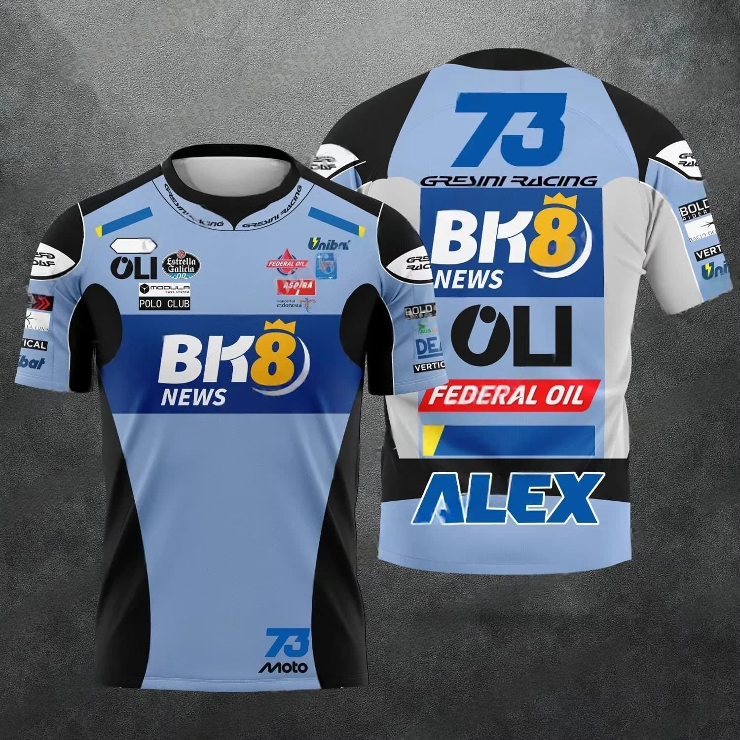Nuova T-shirt Sportiva e Casual Estiva 2026 Abbinata per Famiglie - Alex Marquez # 73 T-shirt traspirante a maniche corte ad asciugatura rapida