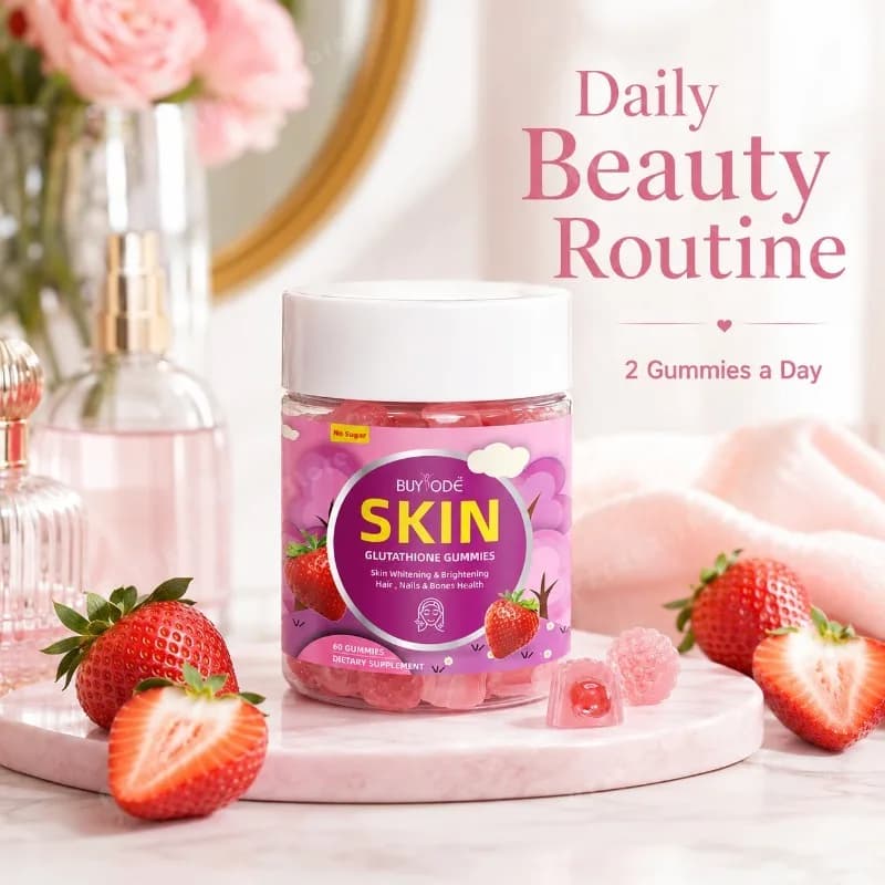 BIYODE Glutathione Collagen Gummies 60 Count with Vitamin C E B12 Folic Acid Grape Seed, Daily Beauty Wellness for Men & Women