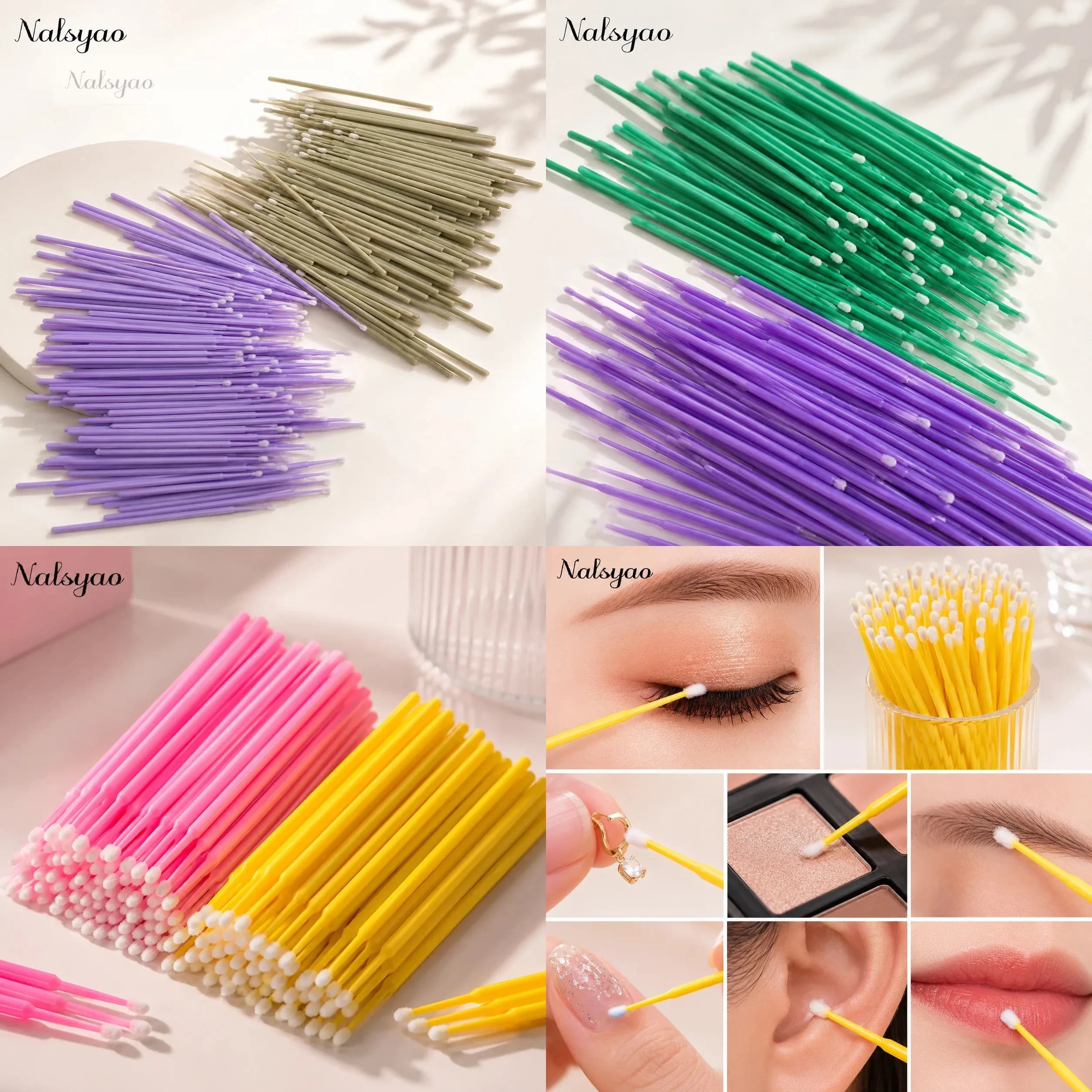 500pcs Eyelash Extension Cleaning Swabs Lash Lift Glue Remover Applicators Microblading Makeup Micro Brushes Tool