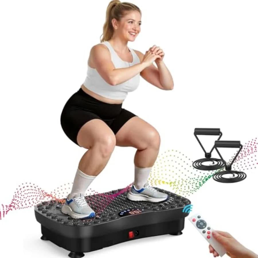 Piattaforma Vibrante per Fitness Domestico in Plastica ABS Nera con Tecnologia di Vibrazione 3D per Drenaggio Linfatico Completo