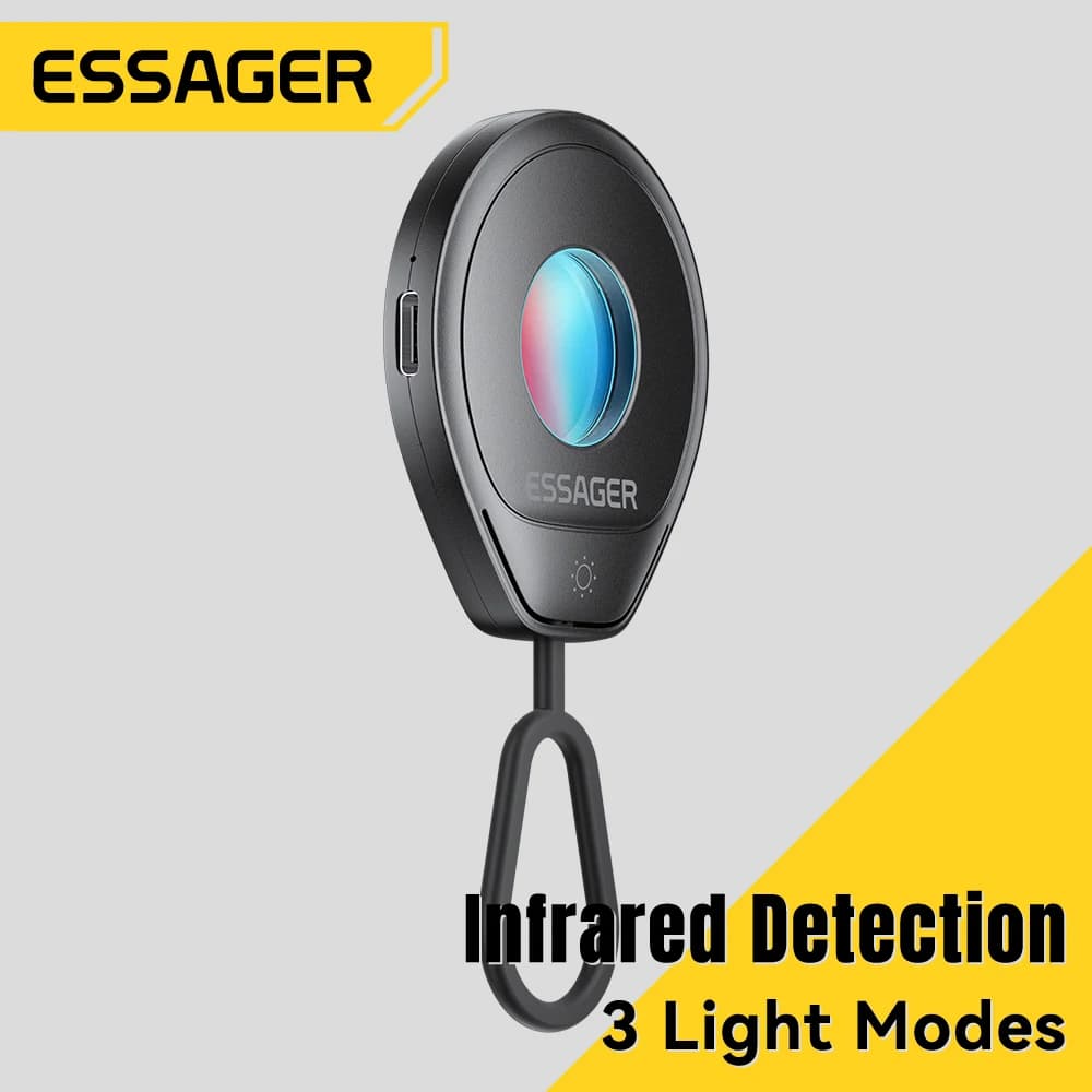 Essager Mini rilevatore di telecamere nascoste Rilevatore di lenti a infrarossi anti-spia portatile Gadget anti-peeping per la sicurezza del bagno dell'hotel da viaggio