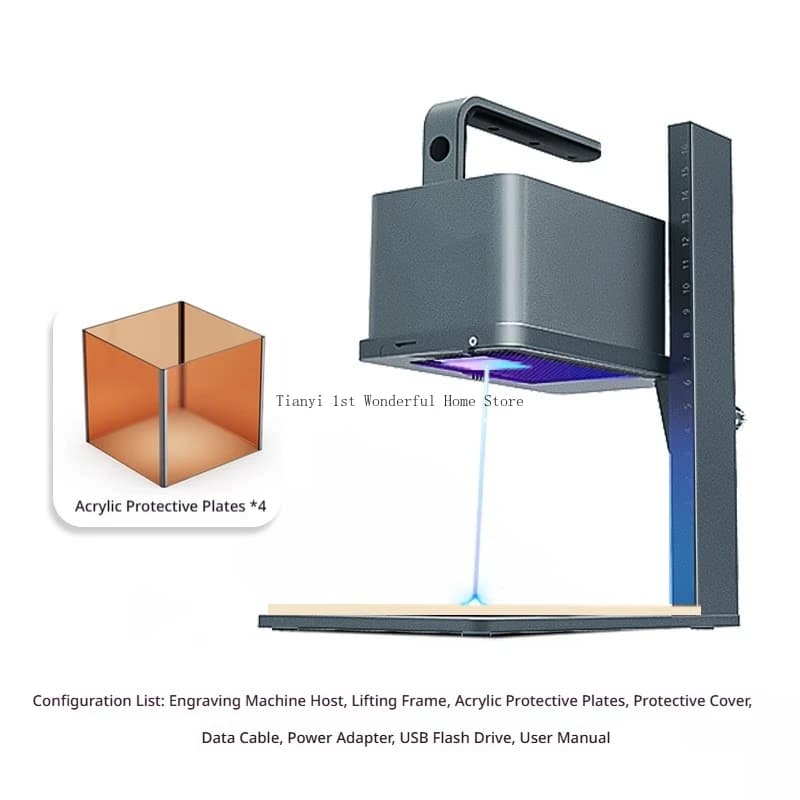 Incisore Laser Multifunzionale da Tavolo, Incisore Laser Portatile per Ufficio, Incisore Laser Domestico per Metallo MH50DKJ