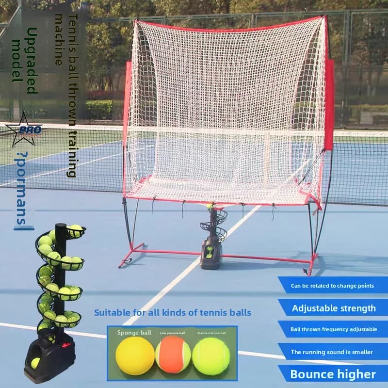 Macchina da lancio per tennis, macchina per palline per allenatori, attrezzatura per l'allenamento per praticanti netti a cintura singola, macchina speciale per self-service